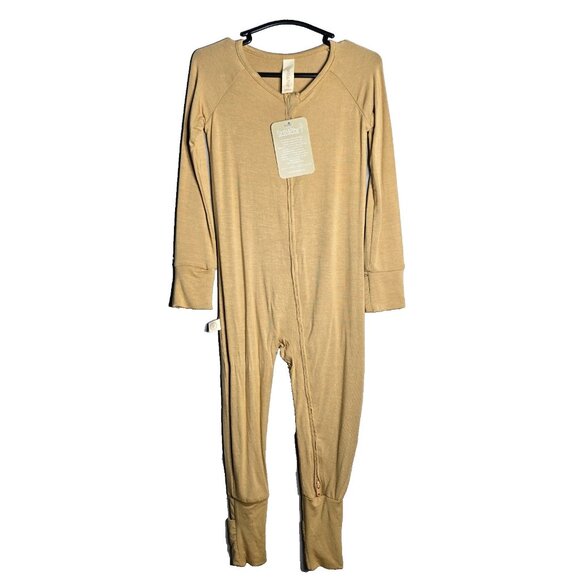 Tenth & Pine Bamboo Convertible Zip Romper Size 12-24m Light Brown - Picture 1 of 7